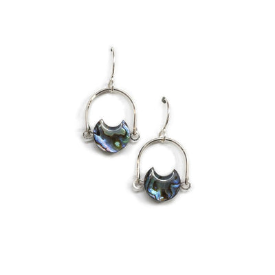 Mini Eclipse Earrings / Abalone with Sterling Silver - Michelle Starbuck Designs