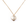 Vintage Striped Heart Locket Necklace