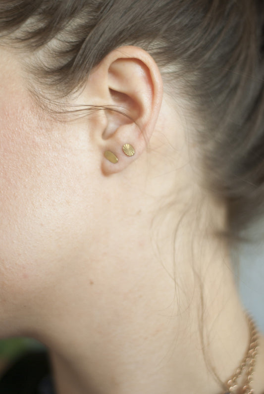 Tiny Starburst Oval Studs - Michelle Starbuck Designs