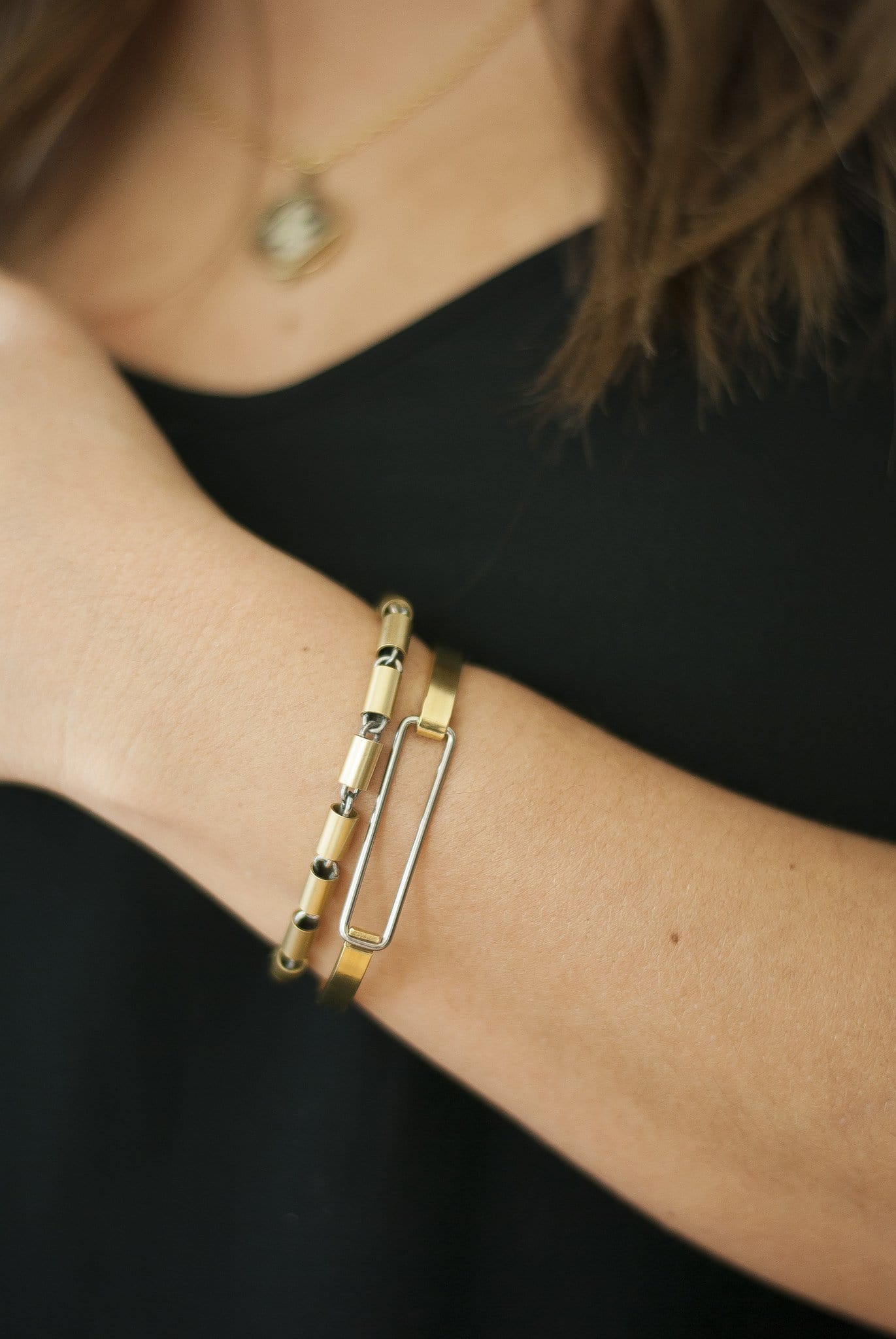 Vintage Mixed Metals Latch Bracelet - Michelle Starbuck Designs