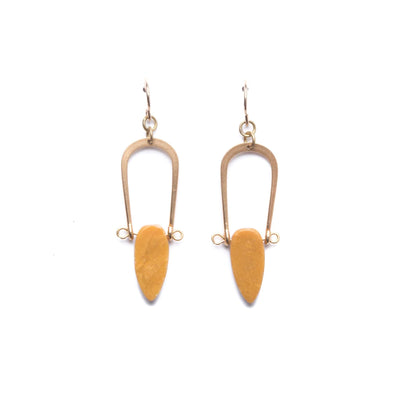 Amulet Earrings / Yellow Jasper - Michelle Starbuck Designs