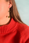 Jade + Olive Glass Drop Earrings