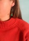 Malachite Heart Drop Earrings