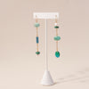 Amazonite, Pearl, Malachite, and Glass Composition Earrings