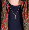 Amber Topaz Mini Nova Locket Necklace