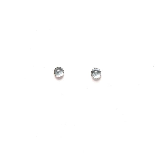 Silver Aquamarine Studs