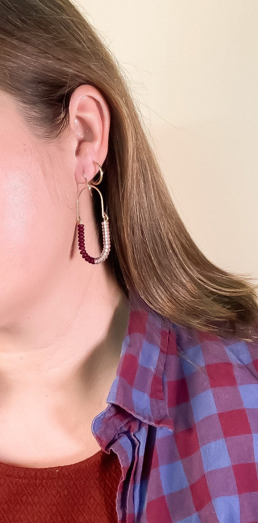 Oxblood + Amethyst Balance Earrings
