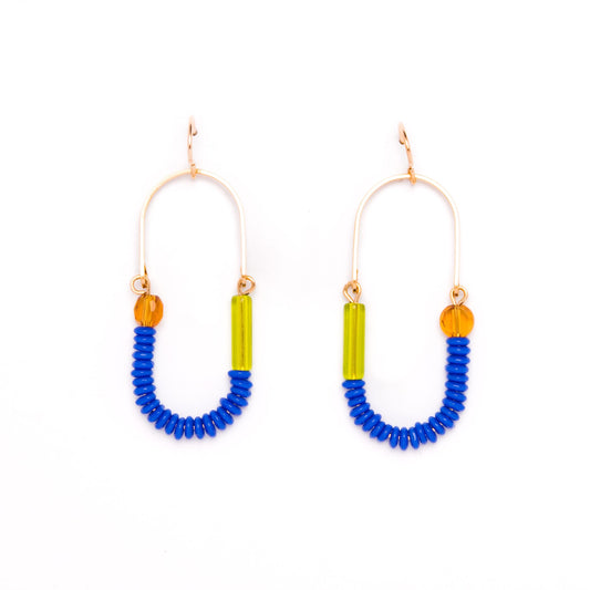 Balance Earrings- Ultramarine, Chartreuse, Topaz