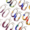 Yellow Jasper, Periwinkle, Oxblood, + Amethyst Balance Earrings/ Sterling Silver