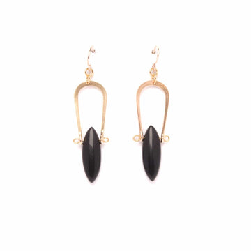 Amulet Earrings in Black Jasper