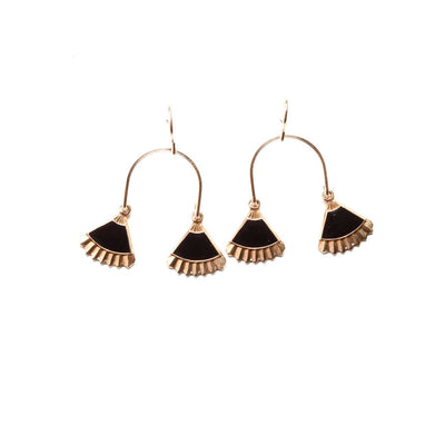 Peplum Swing Earrings in Black