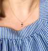Tiny Mushroom Charm Necklace in Black