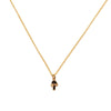 Tiny Mushroom Charm Necklace in Black