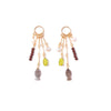 Charm Earrings with Black Mother of Pearl Fish, Vintage Glass, Freshwater Pearls
