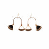 Peplum Swing Earrings in Pearl and Black