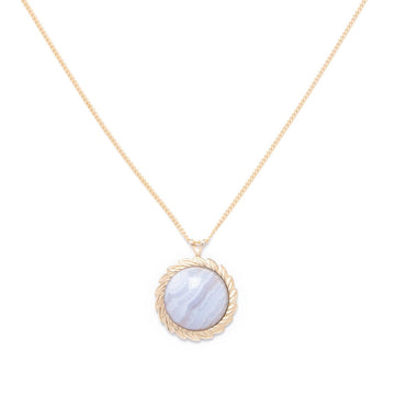 Laurel Pendant Necklace in Blue Lace Agate