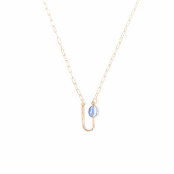 Blue Moonstone Asymmetrical Arch Necklace