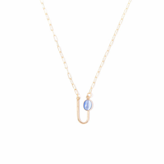Blue Moonstone Asymmetrical Arch Necklace