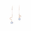 Blue Moonstone Contour Drop Earrings