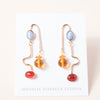 Blue Moonstone, Carnelian, and Topaz Rhythm Earrings