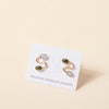 Blue Moonstone + Jade Swerve Stud Earrings