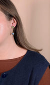 Blue Moonstone + Jade Vintage Starburst Drop Earrings