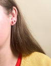 Navette Studs in Carnelian