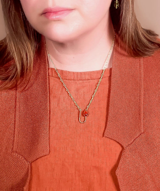 Carnelian Asymmetrical Arch Necklace