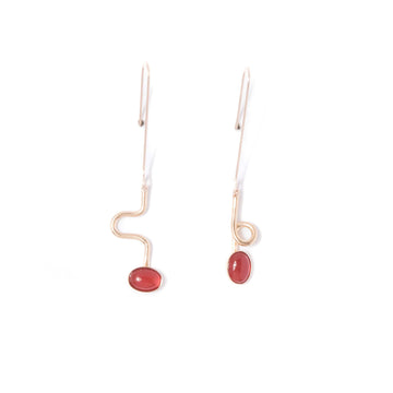 Carnelian Contour Drop Earrings