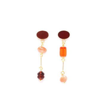 Carnelian Mismatched Composition Earrings