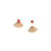 Mini Pleat Jacket Earrings with Carnelian