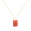 Carnelian Glass Floral Pendant Necklace