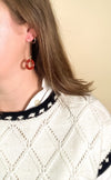 Carnelian Glass Loop Earrings