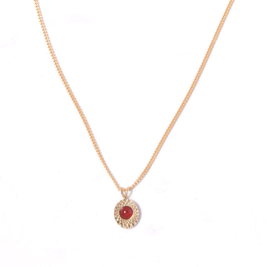 Carnelian Vintage Starburst Charm Necklace