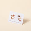 Carnelian + Tortoise Swerve Stud Earrings
