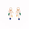 Charm Earrings in Malachite, Lapis, Pearl, and Vintage Glass