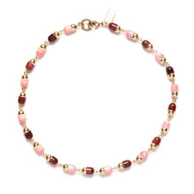 Chill Pill Choker Necklace- Coral and Rust
