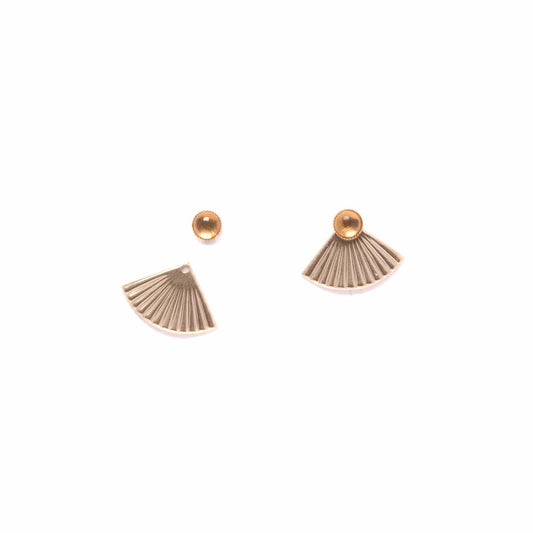 Mini Pleat Jacket Earrings with Citrine