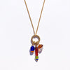Cluster Charm Necklace in Mocha, Cobalt, and Topaz