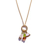 Cluster Charm Necklace in Lepidolite, Olive, and Topaz