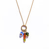 Cluster Charm Necklace in Topaz, Olive, and Light Blue