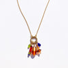 Cluster Charm Necklace with Two Tone Oval Bead