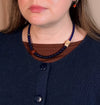 Floating Forms Necklace- Cobalt, Pyrite, Red Agate, African Opal