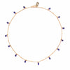 Teardrop Fringe Necklace in Cobalt Glass