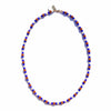 Cobalt, Mocha, and Mother of Pearl Beaded Necklace