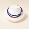 Floating Forms Necklace- Cobalt, Pyrite, Red Agate, African Opal