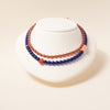 Floating Forms Necklace- Cobalt, Pyrite, Red Agate, African Opal