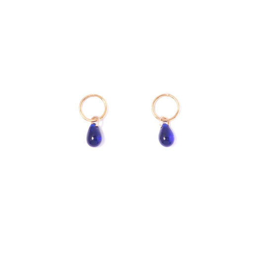 cobalt-glass-teardrop-studs handmade jewelry by michelle starbuck designs