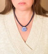 Cobalt + Navy Beaded Pendant Necklace