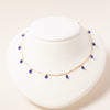 Teardrop Fringe Necklace in Cobalt Glass